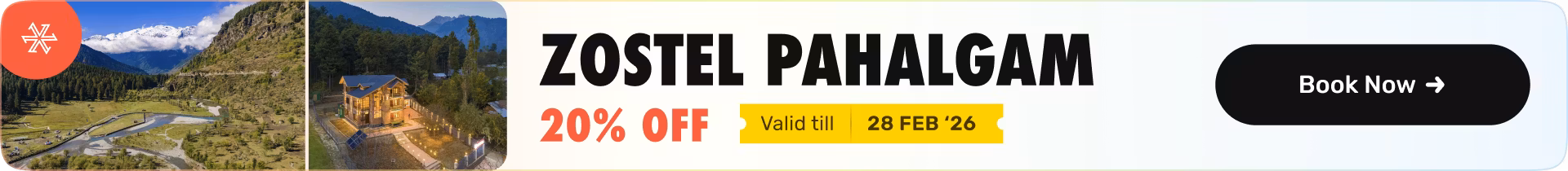 Discount Banner l Pahalgam l Till 28th Feb 26