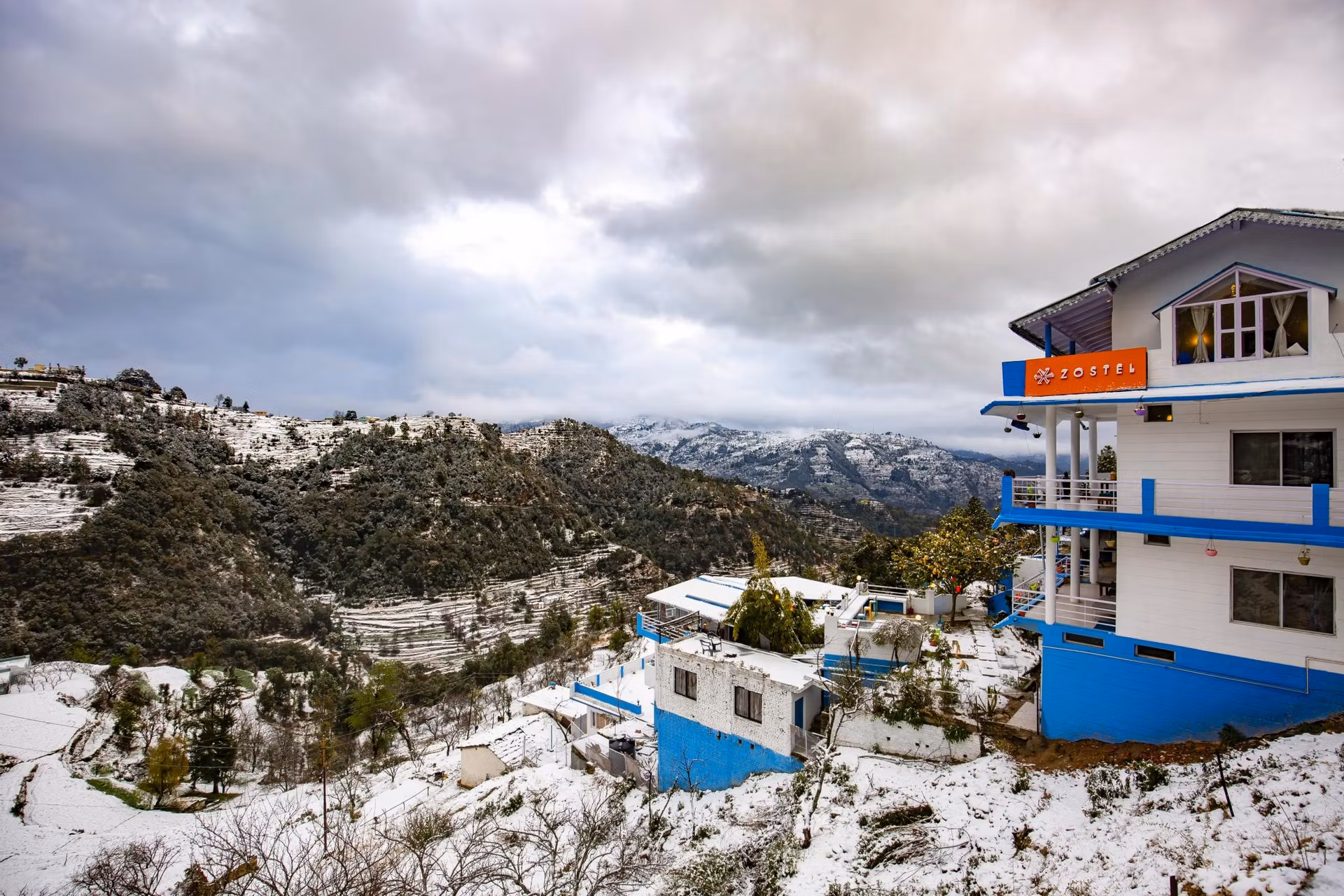 Zostel Mukteshwar in snow